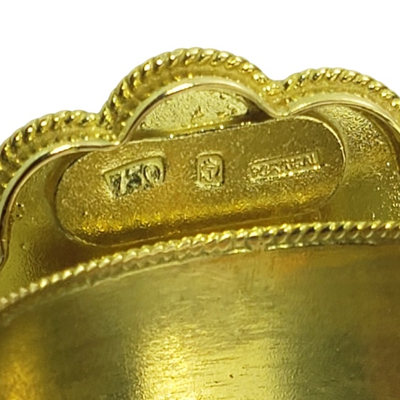 18 Karat Yellow Gold Floral Rope and Bead Design Ring Size 5 #20577 - Picture 6 of 8